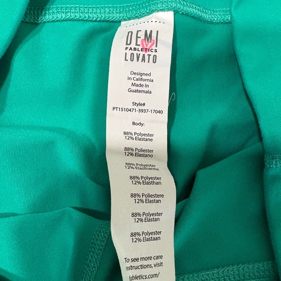 Fabletics Vibrant Teal Kids Leggings - Picture 3 of 5
